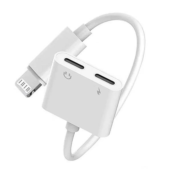 Adaptateur Double Lightning Audio + Charge 2-en-1 (Compatible iPhone 14/13/12/11)